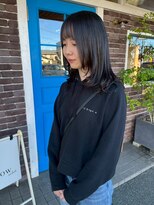 アズグロウ エクラ(AS GROW 'eclat) クラゲヘアー透明感ダークグレー×艶ミディ