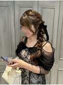 ヘアアレンジ/サイド編み下ろし／編み下ろし/顔周りカット