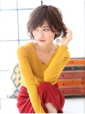 ショート×ハイライト白髪ぼかし×マチルダボブ[心斎橋]