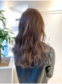 くすみカラーショコラグレージュランダムパーマエギョモリ