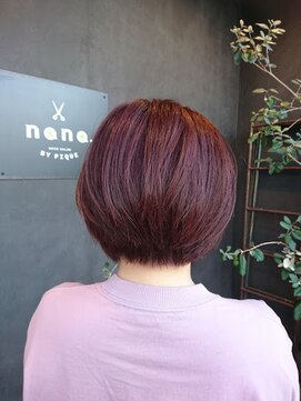 ナナ バイ ピケ(nana by pique) 大人ショートボブ/透明感カラー/ベビーピンク/20代/30代/40代