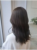 ウェーブヘア/シアベージュ/バングカラー/シースルーバング