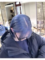 ヲタク(wotaku.)&nbsp;ブルーシルバーケアブリーチダブルカラーハイトーンカラーボブ