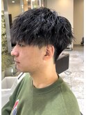 ツイストスパイラルパーマ束感ショートマッシュ縦落ちツイスパ