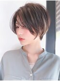 say.重政　前髪なしショートボブ丸みショートレイヤーハイライト