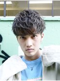 波巻きパーマメンズパーマメンズヘアツーブロックツイストパーマ