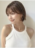 ハンパショート#黒髪#ボブルフ#小顔#ネビージュ#ワンレン