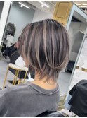 圧倒的透明感！ショートバレイヤージュカラー