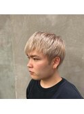 メンズカット×ブロンドベージュ×韓国