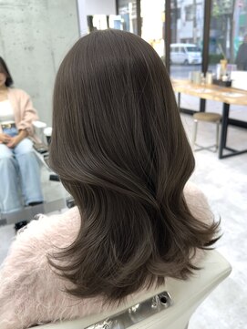 ビューブルー 亀戸錦糸町(VIEW BLUE) 美髪オリーブグレージュ韓国レイヤーロングセミディ顔周り前髪