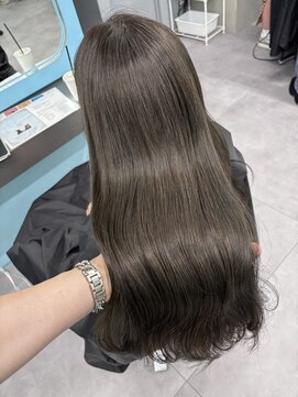 ノー バイ イオエ 西梅田(no. by ioe) ブリーチなしカラー/髪質改善/ミルクティーベージュ/小顔ヘア