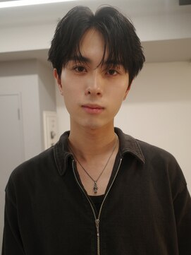 アンサー 渋谷(ANSWER) メンズカットセンターパートフェザーパーマ髪質改善縮毛矯正韓国