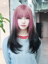 アルバム 銀座(ALBUM GINZA) 前髪カットダブルカラーロング顔周りレイヤー_F1512