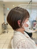 30代40代大人可愛い丸みショートボブ似合わせ小顔カット摂津本山