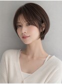丸みショート × シースルーバング