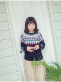 くせ毛風外はねボブ