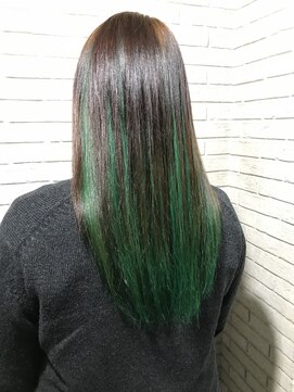 ミミック (mimic) TRICKstyle！原色緑インナーカラー！