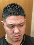 スキンフェード×アイロンパーマ＜理容室／メンズ／浜松町＞