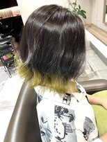 ヘアースタジオ エフ(Hair studio f) 前下がりボブ×裾イエローby平松