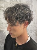 馬車道/スパイラルパーマ/メンズハイライト/刈り上げ