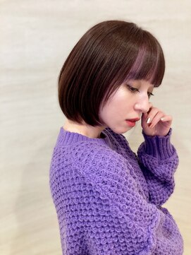 ユニックス ノクティプラザ溝口店(UNIX) ボブハイトーンピンクインナーカラー[ニュアンスカラー]◎30代