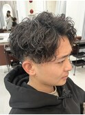ビジネスカジュアルソフトスパイラルパーマ/ツーブロック