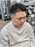 ☆宮城リョータ風パーマメンズ高め刈り上げオールバックパーマ