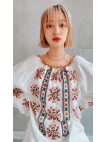 マイルス(MILES)&nbsp;【MILES】ぱっつんボブxマンダリンブロンド