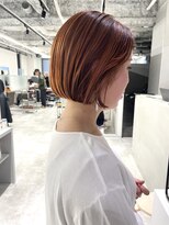 キートス(Kiitos) 切りっぱなしボブ暖色カラーオレンジボブデザインカラー