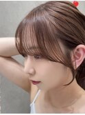 イヤリングカラー/外ハネボブ /縮毛矯正/レイヤーボブ/艶髪