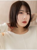 顔周りレイヤーカット切りっぱなしぱっつんボブY浦和20代30代