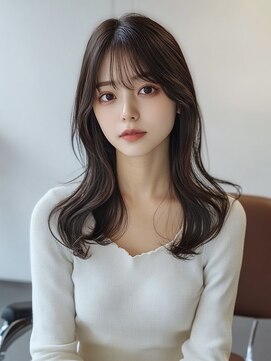 ハナレ(hanare) 顔まわりレイヤー/韓国レイヤー/アッシュブラック/くびれロング