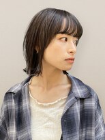 ブルートマト(BLUE TOMATO)&nbsp;透明感ショコラグレージュ小顔外ハネミディ