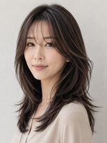 サーカス バイ ビュートリアム 青山(CIRCUS by BEAUTRIUM)&nbsp;白髪ぼかしハイライト 脱白髪染め 40代50代 ふんわりレイヤー