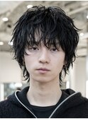 メンズパーマルーズパーマシャドウパーマッシュウルフゆるめ