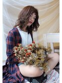 ▼LOERUN▲　赤みを抑えたフレンチセピアアッシュ　ロブ