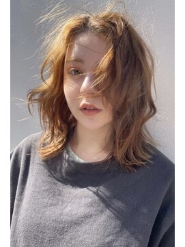 ソイ コンク 下北沢(soi conc) ミディアムレイヤー×オレンジカラー