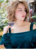 ハイトーンの★小顔くせ毛風艶っぽボブディa志木20代30代40代