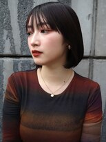 アレンヘアー 松戸店(ALLEN hair)&nbsp;シンプルショートボブ/ミニボブ/黒髪ボブ/シースルーバング