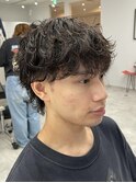 波巻きパーマメンズマッシュウルフツイストスパイラルパーマ