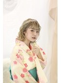 パーマ風ヘアセット