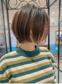 前髪ピンクベージュマチルダボブ【錦糸町/ショート】