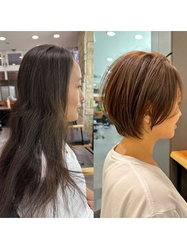 ビューエヒメ(VIEW EHIME) 大人ラフウェーブ20代30代40代ボブブラウンスウィングショート