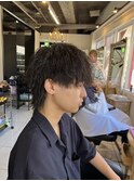 マッシュウルフ　ツイストスパイラルパーマ　メンズパーマ