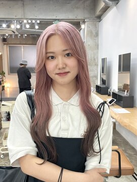 カシェル(cashel kishaba) ピンク×ブラウン裾カラー