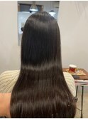 大人可愛い透明感立体感黒髪×エアストレート冬カラー20代３０代