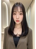 黒髪ボブルフネビージュ小顔ワンレン