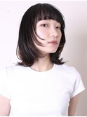 似合わせカット小顔前髪ボブルフ黒髪ミディアムレイヤー1201