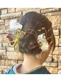 二十歳の集いヘアアレンジ振袖お着付
