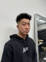 メリケンバーバーショップ フクオカ(MERICAN BARBERSHOP FUK)&nbsp;べリーショートダークアッシュニュアンスパーマ韓国マッシュ